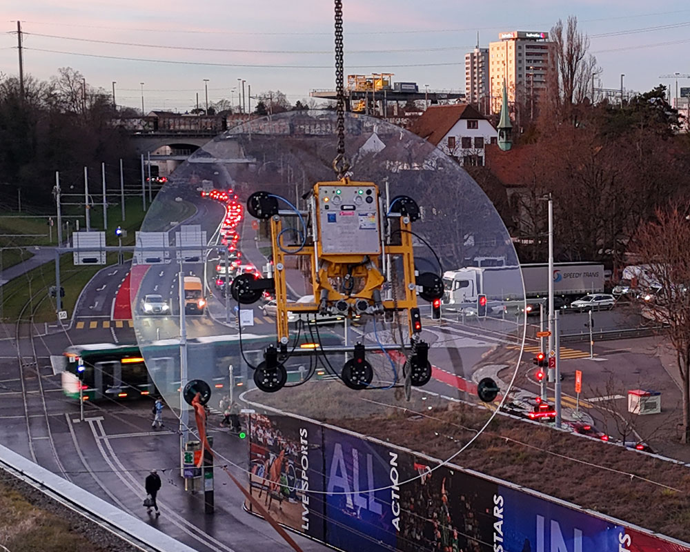 Вакуумный захват VSG 2000 KR SP для сферических или круглых стекол, грузоподъемность до 2000 кг | Вакуумный захват VSG 2000 KR SP для сферических или круглых стекол, грузоподъемность до 2000 кг